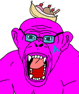 admin ape arch_linux banana_split_ice_cream chimpanzee glasses magenta_skin pink_skin primate purple_skin quote quote_(user) quote_admin variant:monkeyjak // 852x1012 // 31.5KB