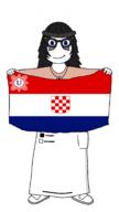 avengers blue_eyes closed_mouth flag flag:croatia_ustasha full_body glasses hair holding_object soy soyjak soylent soylent_(cacao) ustasha variant:soytan // 966x1722 // 298.8KB