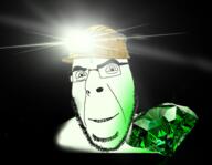 beard black_background clothes emerald gem gemerald glasses hard_hat hat lens_flare light miner mining variant:cobson // 1834x1426 // 1.2MB