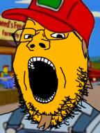 cap cartoon clothes glasses hair hat open_mouth sneed soyjak stubble the_simpsons variant:gapejak yellow_hair yellow_skin // 600x800 // 269.1KB