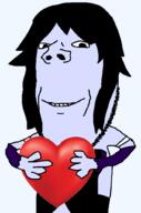 aeternitas armband draconic_craftwars hair heart holding_heart meta:tagme no_glasses smile subvariant:wholesome_soyjak variant:gapejak white_armband // 676x1021 // 108.1KB