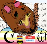 ack aisha_bint_abi_bakr allah batman beard brown_skin deformed flag:map glasses islam kratos map_(pedophile) mudslime mudslime_shitskin_award name_tag pedophile rope subvariant:scholar warrior-z_(user) // 768x719 // 430.3KB