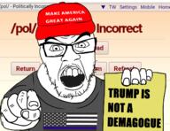 4chan angry baseball_cap clothes country donald_trump flag flag:thin_blue_line glasses hand hat holding_object holding_sign looking_at_you maga maga_hat mustache open_mouth paper pointing pointing_at_viewer pol_(4chan) redraw screenshot soyjak star_(symbol) stubble text tshirt united_states variant:feraljak // 1324x1024 // 559.4KB