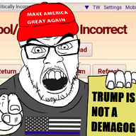 4chan angry baseball_cap clothes country donald_trump flag flag:thin_blue_line glasses hand hat holding_object holding_sign looking_at_you maga maga_hat mustache open_mouth paper pointing pointing_at_viewer pol_(4chan) redraw screenshot soyjak star_(symbol) stubble text tshirt united_states variant:feraljak // 1324x1024 // 559.4KB