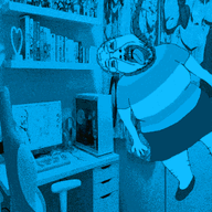 animated full_body glasses hair hanging open_mouth rope soyjak stubble suicide tongue tranny trend:colorjak variant:bernd // 370x377 // 2.6MB