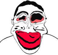 bloodshot_eyes deformed glasses hair mustache red_lips subvariant:jartycuck subvariant:jartycuck_(not_hanging) subvariant:patrick template variant:chudjak white_skin // 1050x996 // 27.9KB