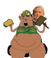 amerimutt burito clothes dogtags ear fat george_soros hammer hat helmet israel judaism merge mexico military naked nsfw open_mouth penis soyjak star_of_david variant:cobson // 1389x1567 // 421.3KB