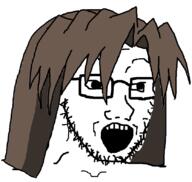 anime azumanga_daioh glasses open_mouth soyjak stubble variant:soyak // 835x790 // 96.7KB