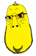 admin angry condiment glasses mustard mustard_(user) no_mouth red_eyes stubble subvariant:condiment subvariant:hairson transparent_background variant:cobson variant:feraljak yellow_skin // 678x1046 // 20.1KB