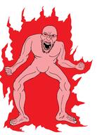 angry arm fire full_body hand leg pink_skin red_eyes soyjak variant:angry_soyjak // 4058x5654 // 362.7KB