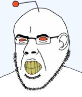 angry antenna bald ear orange_eyes reddit soyjak stubble subvariant:narge transparent_background variant:cobson yellow_teeth // 760x900 // 156.9KB