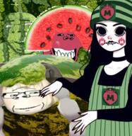 food foodjak fruit kiwifarms lidl_drip lip_biting subvariant:splicejak subvariant:wholesome_soyjak variant:cobson variant:gapejak variant:impish_soyak_ears watermelon // 384x394 // 308.2KB