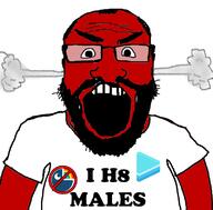 angry arm balding beard clothes fume glasses heart hololive i_hate logo male nijisanji open_mouth red smoke soyjak subvariant:science_lover text tshirt variant:markiplier_soyjak vtuber // 800x789 // 126.3KB