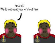 'toss 2soyjaks all_soyteens_look_like_this anti_sharty blond blush brown_skin eyelashes fat hair medal meta:leaky nate nusoicaca shartycuck shitskin soycuck subvariant:hunky_twink_sex_machine variant:alicia yellow_hair // 716x556 // 101.2KB