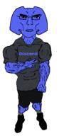arm blue_eyes blue_skin buff closed_mouth clothes discord glasses hand subvariant:chudjak_front subvariant:unbotheredchud tshirt variant:chudjak vein // 549x1268 // 53.6KB