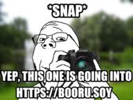 arm camera glasses hand holding_camera holding_object impact_font irl_background meta smile soybooru soyjak stubble subvariant:wholesome_soyjak text variant:gapejak // 1280x960 // 391.6KB