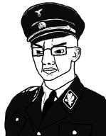 chud closed_mouth clothes ear glasses hat heinrich_himmler nazi_germany nazism necktie soyjak swastika uniform variant:chudjak // 669x862 // 164.8KB