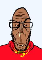 angry animal brown_skin closed_mouth clothes county european flag flag:troms glasses griffin mucus mustache mutt norway red_eyes soyjak subvariant:euromutt sweater transparent_background troms variant:markiplier_soyjak white_skin // 591x843 // 33.7KB