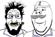 anchor are_you_soying_what_im_soying beard clothes grey_mustache hat navy pipe sailor series:trios_&_duos transparent_background variant:gapejak variant:markiplier_soyjak yellow_teeth // 1200x800 // 92.9KB