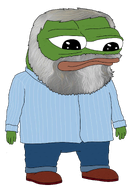 amphibian animal beard closed_mouth clothes frog full_body green_skin grey_hair hair hand lips nas:pepe pepe pepe_the_frog shoe striped_clothing subnas:apu transparent_background // 1451x2102 // 1.4MB
