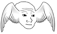 angel head nas:wojak neutral nose religion transparent_background white_skin wing wrinkles // 812x486 // 131.5KB
