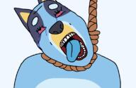 bloodshot_eyes bluey crying hanging meta:tagme rope variant:bernd // 1100x719 // 51.5KB
