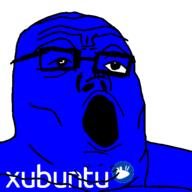 GNULinux blue blue_skin glasses open_mouth soyjak variant:tony_soprano_soyjak xfce xubuntu // 600x600 // 25.4KB