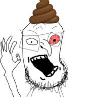 beard bloodshot_eyes fused glasses hand jewish_nose open_mouth poop variant:unknown // 866x956 // 200.2KB