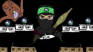 raid Nothing_is_beyond_our_reach chest_rigs dominos_pizza glasses headband minus8 nate negated palestine palestinian red_eyes rocket_launcher rope subvariant:muscular_chud variant:bernd variant:chudjak variant:impish_soyak_ears variant:markiplier_soyjak yellow_hair // 1280x720 // 284.0KB