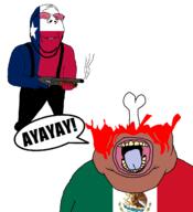 ack bald blood bone dead flag:mexico flag:texas glasses gun headshot holding_gun immigrant mexico meximutt murder open_mouth shot shotgun smile spicroach stubble subvariant:meximutt_front3 subvariant:wholesome_soyjak tex_(user) texas texas_vs_mexico tinted_glasses variant:bernd variant:gapejak variant:meximutt weapon wink // 1163x1274 // 88.8KB