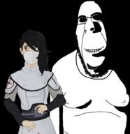 arm biting_lip black_background black_eyes black_nails claymore_gaming closed_mouth clothes confused dark dark_hair doctor drawfag ear facemask fallout fallout_new_vegas female garrys_mod glasses gmod hair hand imminent_rape looking_to_the_left mask medic naked nipple ominous piercing robe shadow smile soyjak stitch stubble subvariant:hornyson tragedyjakking uniform variant:cobson white_skin woman // 1600x1650 // 856.9KB