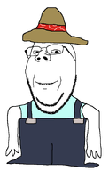 clothes full_body glasses hat nose overalls smile sombrero stubble subvariant:wholesome_soyjak variant:gapejak // 536x834 // 36.3KB