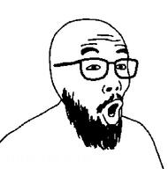 beard glasses mustache open_mouth soyjak variant:unknown // 500x505 // 8.2KB