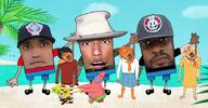 N.E.R.D ack black brown_skin clothes coco_(ongezellig) glasses hat irl maya_(ongezellig) music mymy ongezellig orange_skin pharrell_williams rapper rope spongebob_squarepants variant:bernd // 656x342 // 422.6KB