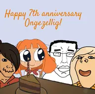 anniversary cake candle coco_(ongezellig) maya_(ongezellig) meta:bait meta:op_is_a_tranny mymy_(ongezellig) ongezellig soymy subvariant:pol_face table text variant:chudjak variant:gapejak variant:impish_soyak_ears variant:soyak // 1878x1848 // 342.3KB