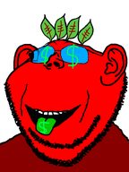 beetroot broot dollar dollar_sign emoticon glasses happy leaf money open_mouth red_skin series:brootmoji stubble teeth tongue transparent_background variant:impish_soyak_ears 🤑 // 598x800 // 23.3KB