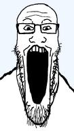 glasses open_mouth soyjak stretched_chin stubble subvariant:longplier template variant:markiplier_soyjak white_skin // 993x1745 // 47.5KB