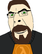 arm armor beard brown_hair character glasses gordon_freeman green_eyes grin hair half-life half_life half_life_2 hev_suit lambda male nerd scientist smile soyjak valve variant:cobson video_game white_skin // 775x1000 // 48.1KB