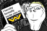 alien alien_(movie) blond blue_eyes h_r_giger holding_object invitation invite muscles prometheus soyjak subvariant:wholesome_soyjak trend:aryan variant:gapejak // 1200x800 // 528.6KB