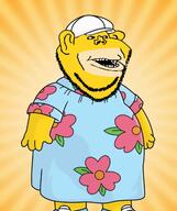 amerimutt blue_shirt double_chin ear full_body homer_simpson muumuu soyjak stubble tagme_just_tagme_because_i_say_so_ok the_simpsons white_hat yellow_skin // 1080x1286 // 576.3KB