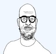 ear glasses smile soyjak stubble template transparent_background variant:microplasticsjak // 464x446 // 6.8KB