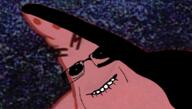 artist:salsamaster biting_lip black_sclera cartoon dark evil glasses looking_down meme patrick_star shadow spongebob_squarepants subvariant:hornyson variant:cobson // 1236x700 // 620.6KB