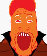 cookie_run hair looking_at_you meta:tagged_by_emerald open_mouth orange_skin variant:markiplier_soyjak white_background // 750x902 // 35.5KB