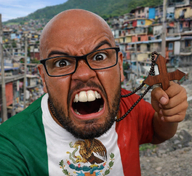 angry brown_skin christcuck christian_cross christianity favela flag:mexico glasses holding_cross holding_object meta:ai_generated mexican_flag mexico meximutt open_mouth photo realistic rosary shitskin stubble teeth variant:feraljak // 1116x1024 // 1.6MB