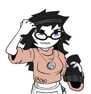 artist:jaikacuz avengers beanie blue_eyes blush closed_mouth glasses hair nintendo nintendo_switch teeth tranny_artstyle variant:soytan video_game // 1744x1802 // 169.2KB