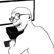 bald computer ear glasses keyboard lips raised_eyebrow smug stubble variant:zoomer_on_computer // 696x701 // 11.1KB