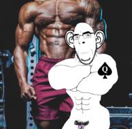 arm bbc big_ears buff closed_mouth ear glasses irl_background negro neutral nsfw penis queen_of_spades soyjak stubble tattoo variant:cobson // 2000x1949 // 2.9MB