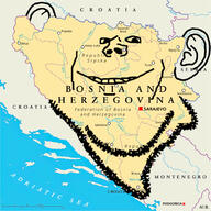 albania bosnia country croatia ear map montenegro serbia smile soyjak stubble text variant:impish_soyak_ears // 1000x1000 // 282.0KB