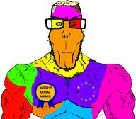aryan award buff colored_glasses colored_hair colored_skin colorful subvariant:euroaryan subvariant:euromutt subvariant:muscular_chud variant:chudjak // 1059x929 // 62.9KB