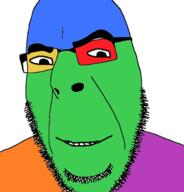 glasses looking_up smile soyjak stubble trend:colorjak variant:cobson // 676x707 // 46.8KB